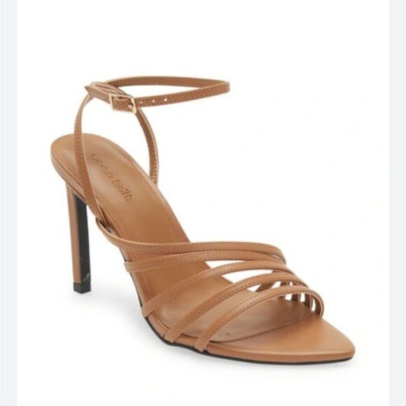 New Open Edit Braelynn Pointed Toe Sandal In Tan Mocha brown high heel size 9.5 - Picture 1 of 7